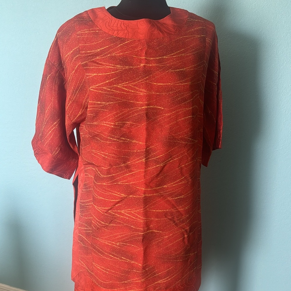 Mamba rust colored silk top and pants. - Picture 2 of 6